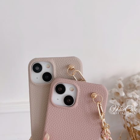 有名人愛用 iPhone14/15ケース 高級感レザー アイフォン13/12/11proカバー ストラップ付 シック トレンド [M2907]