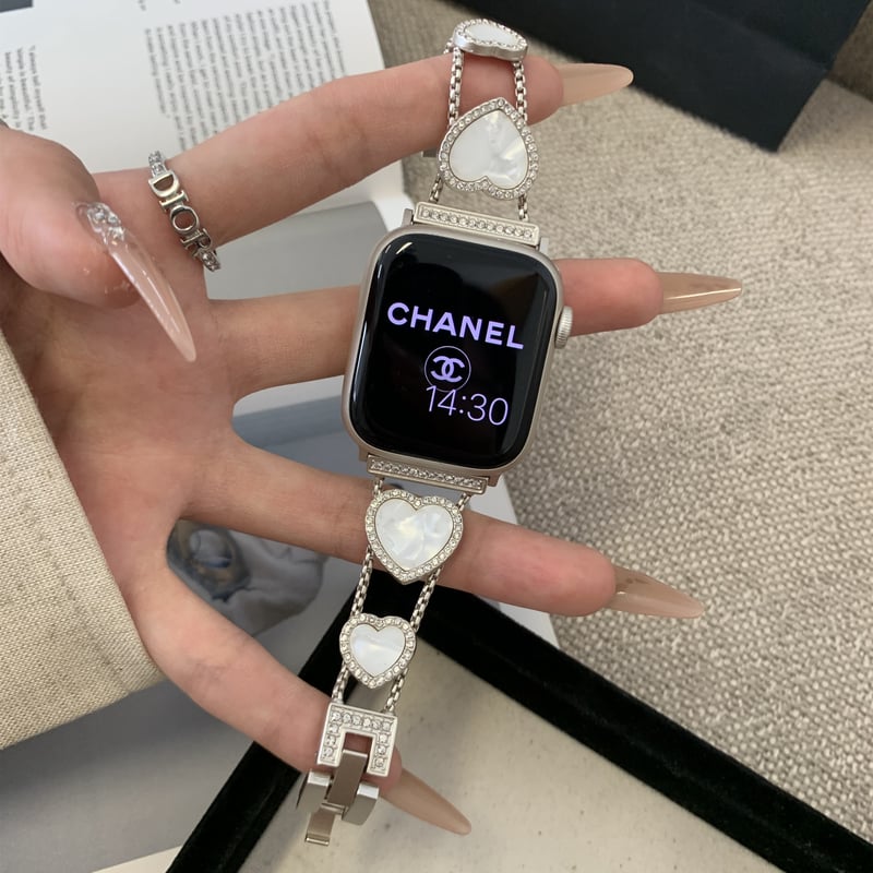 ビジューハート Apple watchバンド おしゃれアップルウォッチ ビジューハート Apple watchバンド おしゃれアップルウォッチ