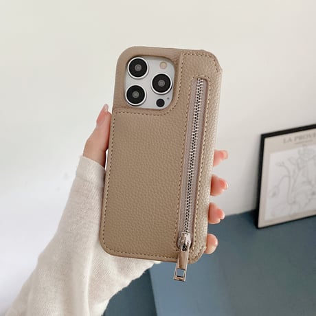 小銭/カード収納 iPhone15/14ケース 鏡付 レザー製iphone13/12/11proカバー  高品質便利 高級感 ギフトにおすすめ[M3152]