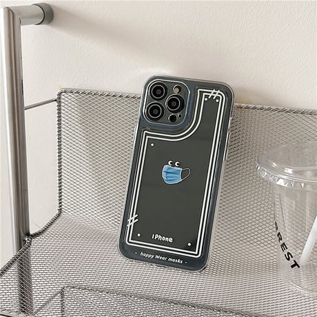 マスク顔 iphone13/12proカバー   可愛い透明アイフォン11/xrケース  面白い プレゼントにおすすめ 使いやすい[M1717]