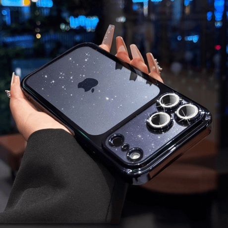 キラキラレンズフイルム付 iPhone17Pro/17ProMaxケース 背面ラメ入り クリア iPhone17ケース メッキ 高品質 高級感 [M5817]