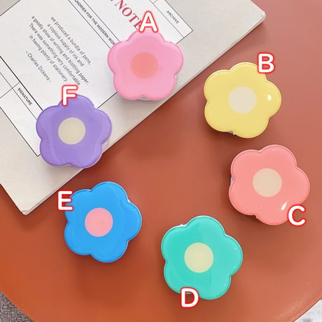 花スマホグリップ  可愛い flower グリップトーク  艶ありポップソケット  タンド機能付き  全機種対応 M698