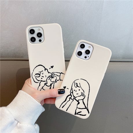 カップルペア iphone14/13promaxケース お揃いgirl/boy iphone12/11promaxカバー シンプル 漫画 使いやすい  [M2202]
