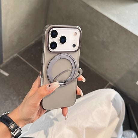 MagSafeリングスタンド iPhone17ProMax/17proケース 高透明 iPhone17/17Airカバー 耐衝撃 薄型 黄ばまない [M5606]