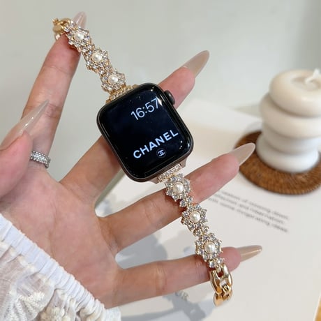 高級感 AppleWatchバンド 高品質 ダイヤ/宝石デコ アップルウォッチ10/9 ベルト Ultra3/2/1 Series 10/9/8 SE3/2/1 お洒落 耐久性[M5295]