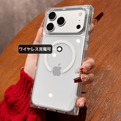 スクエア iPhone17Pro/17ProMaxケース 指紋防止  MagSafe対応 iPhone17/16Pro/15カバー マット仕上げ 耐衝撃加工[M5995]
