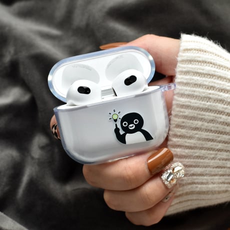 ペンギン Airpods 4カバー 蓋を開けると光る AirpodsPro2/3ケース 可愛い 面白い クリアケース ショルダーチェーン [M4863]