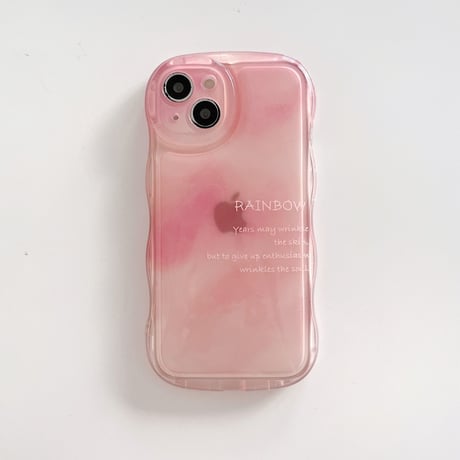 ぼかしピンクカラー iphone14/13proケース グラデーション  iPhone12/11カバー 可愛い 落下防止枠 高級感高品質[M2949]