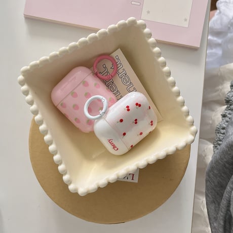 Girlsファッション Airpods 4ケース 韓国風 イチゴ/サクランボ Airpods3/Pro2ケース airpodsproカバー 可愛い 女子力高い [M5368]