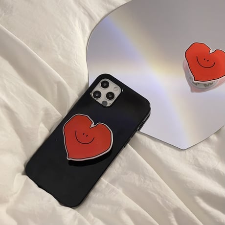 笑顔のグリップ付アイフォン13/12promaxケース  艶カラー iphoneXS/11promaxカバー  落下防止 可愛いM1393