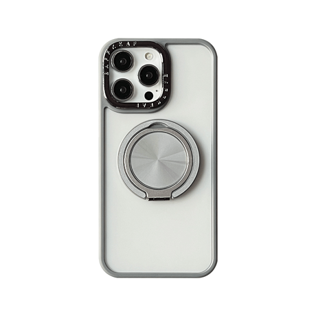 リングスタンド付 iPhone15Pro/15ProMaxケース シンプル 黄ばまないiphone14/13/12promaxカバー 頑丈[M4144]