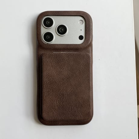 ダブルミラー  iPhone17Pro/17ケース スタンド機能 レザー/布 上品 iPhone17ProMax/16Pro/15ケース 高品質 頑丈 人気 [M5974]