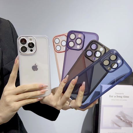 クリア iPhone15/14proケース レンズフィルム付き アイフォン13/12/11pro透明カバー 軽量 使いやすい[M2821]