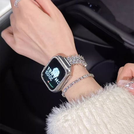 豪華ダイヤ AppleWatch Serise 10バンド 高級感 金属 アップルウォッチ Ultra2/1/SE/Series9/8/7/6/5/4/3/2/1  丈夫 おしゃれ[M4888]