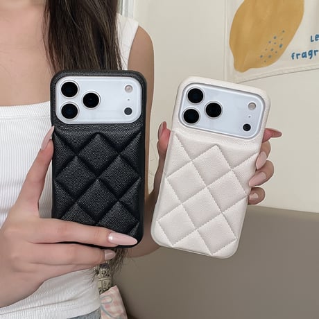 キルティングレザー iPhone17/17Proケース おしゃれ 高級感 iPhone17ProMax/Airケース セレブ愛用 [M5715]