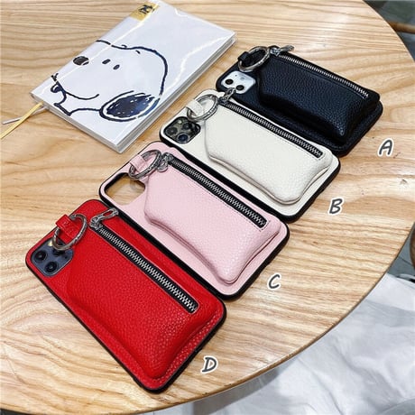 小銭入れ付 iphone14pro/13ケース レザー製 リング付きアイフォン12mini/11proカバー シンプル便利 [M2153]