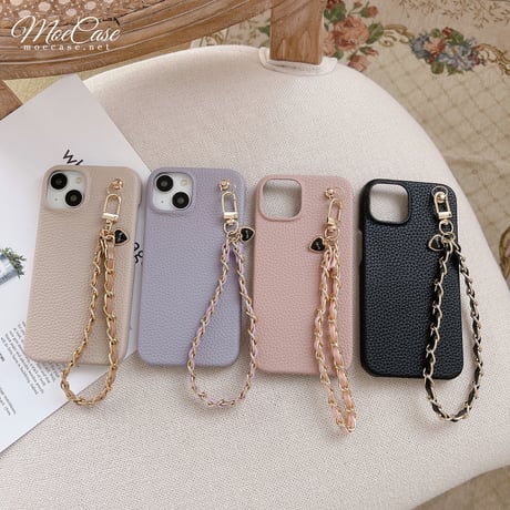 有名人愛用 iPhone14/15ケース 高級感レザー アイフォン13/12/11proカバー ストラップ付 シック トレンド [M2907]