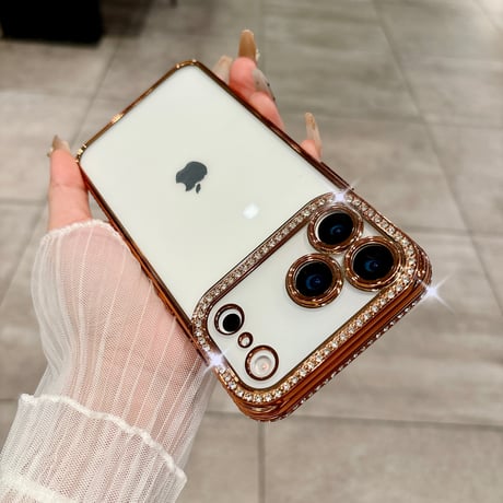 【iPhone17対応】ジュエリーデコ iPhone17e/16/14/15proケース  キラキラ オシャレ綺麗アイフォン13/12proカバー 高品質 カメラレンズフィルム付き [M1537]