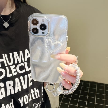 キラキラ iPhone15/16proケース パープストラップ付 アイフォン14プロ/13/12カバー 綺麗 女子力アップ [M4567]