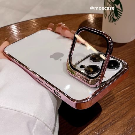 レンズカバースタンド一体型 iPhone16Pro/15ProMaxケース iPhone14pro/13promax/12クリアケース 耐久性 頑丈[M3539]