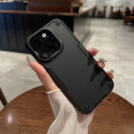 耐衝撃 iPhone15Pro/15ProMaxケース 指紋防止 滑り止め加工 iPhone14/13/12proカバー カッコイイ[M3530]