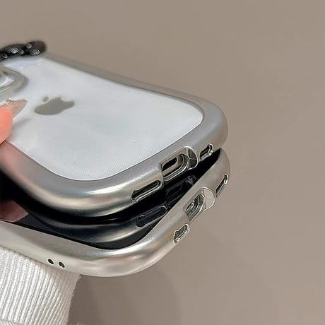 猫の耳 リボン付 iPhone15pro/15ケース メッキ iphone14pro/13promax/12カバー 可愛い 黄ばまない[M4379]