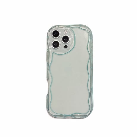 パステルカラー iPhone16pro/16ケース 淡色系 うねうね iPhone15pro/14/13promaxカバー 涼しい感じ クリアケース[M5354]