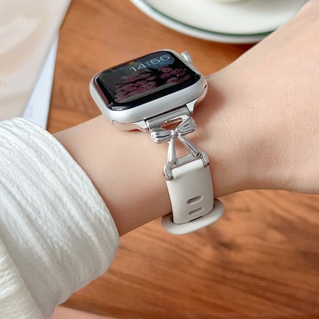 シリコン Applewatchバンド リボン アップルウォッチベルト Ultra3 series11 10 98 7 6 SE3 SE2  シンプル風 耐久性ある[M6263]