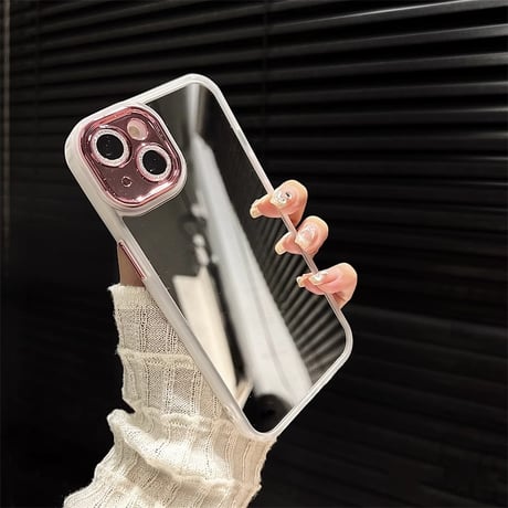 キラキラレンズフイルム付 iPhone15/15proカバー ミラー iPhone14promax/13pro/12ケース 割れない 頑丈[M4260]