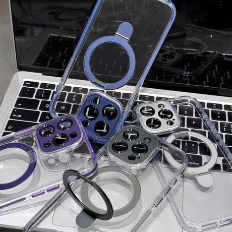 黄ばまない iPhone15pro/15promaxケース MagSafeリングスタンド付 iPhone14promax/13pro/12カバー  コスパ高い 高品質 男女兼用 [M4275]