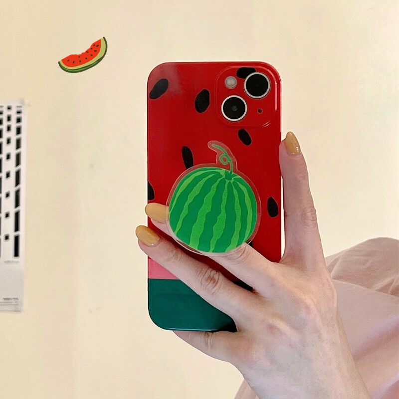 フクモトミチカズクリスマス限定iPhone16promaxのC スイカ iphone13/12promaxカバー スマホグリップ付 アイフォン11