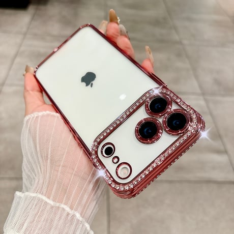 【iPhone17対応】ジュエリーデコ iPhone17e/16/14/15proケース  キラキラ オシャレ綺麗アイフォン13/12proカバー 高品質 カメラレンズフィルム付き [M1537]