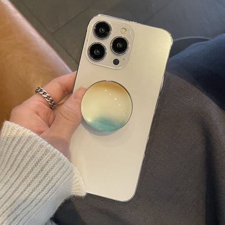 大理石調 ガラス スマホグリップスタンド  かわいいオシャレ 粘着タイプ 個性ファッション 全機種対応 ギフトにおすすめ[M2600]