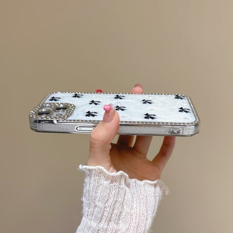 リボン iPhone16pro/16ケース ジュエリーライン iPhone15pro/14/13promaxカバー 大人可愛い ガーリーに大人気[M5514]