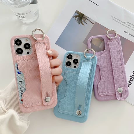 iphone13mini/12promaxケース  革製 リングベルト付き iphone11pro/se2カバー  高品質 スタンド機能 頑丈 シンプル 多機能 M1378