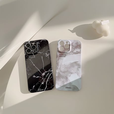 大理石柄 iPhone14pro/14promaxケース 艶あり iPhone13pro/12/11promaxカバー 男女お揃い 頑丈 高品質 ハードケース[M3268]