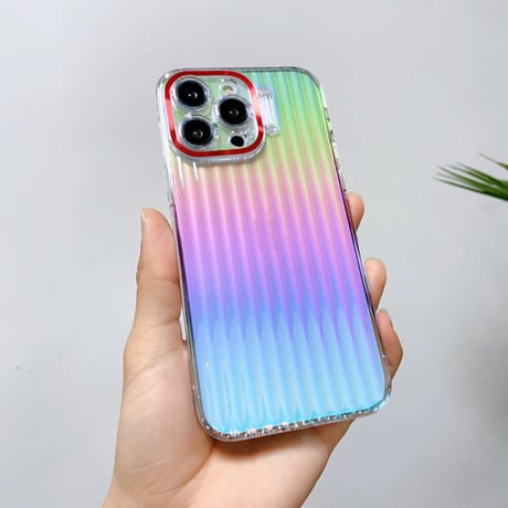 レーザー iPhone14/13proケース スタンド付 アイフォン13/12proカバー キラキラクリアケース 高品質高級感 落下防止[M3106]