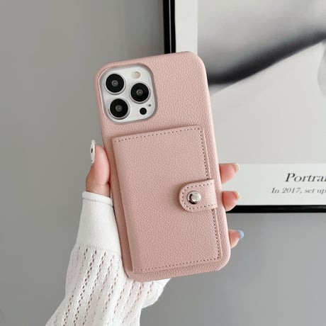 ICカード入れ5個 iPhone14plus/14proケース 革製 アイフォン13mini/12/11proカバー シンプル風 便利 お札収納 ファッション[M2353]