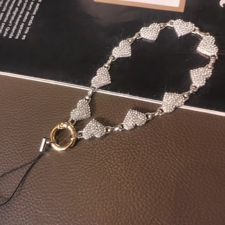 豪華ジュエリー ストラップ ハート キラキラ  オシャレ 女子力アップ かわいい ギフトにおすすめ  [M3672]