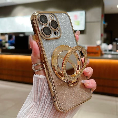 鏡付Magsafeリング iPhone15pro/15promaxケース コスパ最強 スタンド iPhone14pro/13/12カバー お買い得  [M4168]