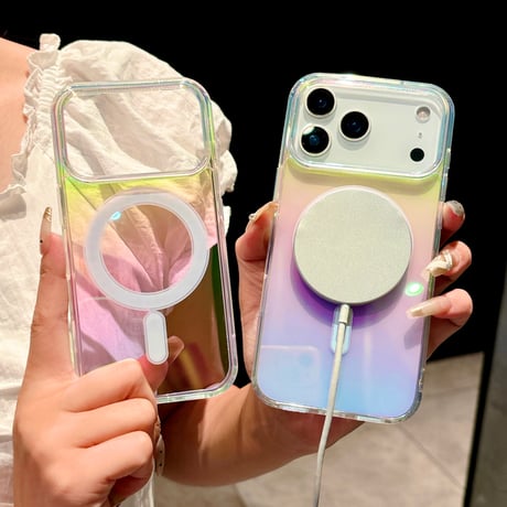 キラキラ iPhone17Pro/17Airケース MagSafe充電 クリア iPhone16ProMax/15Proカバー オシャレ 黄ばまない 丈夫[M5519]