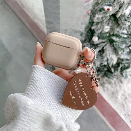シリコン Airpods4ケース ハートホルダー付 Airpodspro2カバー Airpods3/2 指紋防止 可愛い 充電口カバー[M4967]