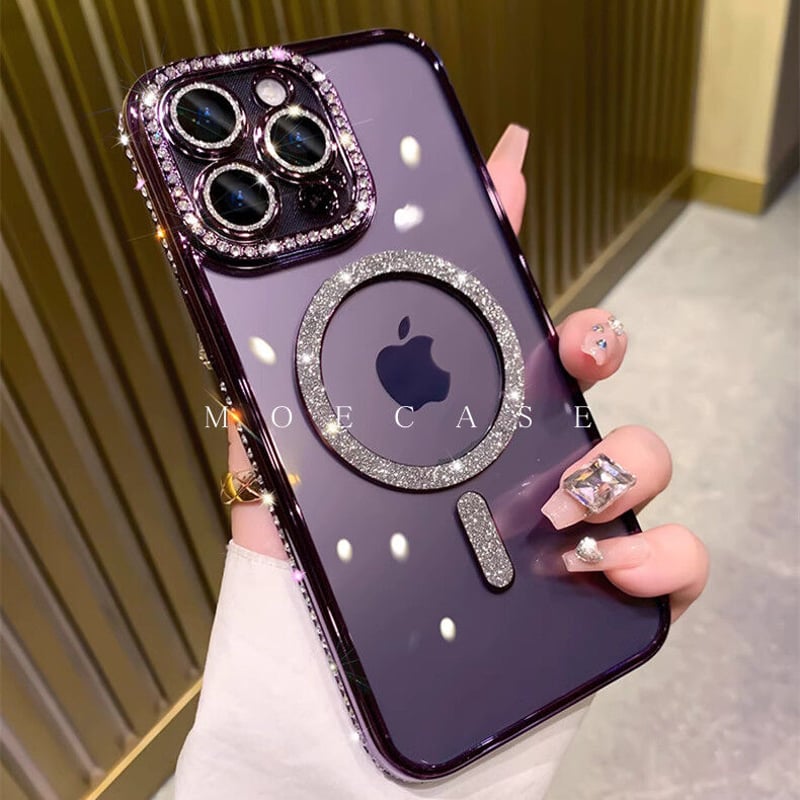 iPhone16】MagSafe対応ジュエリー iphone15/14proケース キラキ