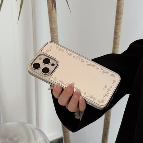 ユリの花 ミラーiPhone16/16proカバー エレガント アイフォン15pro/14/13proケース 大人可愛い 女子力UP 春夏におすすめ[M5139]