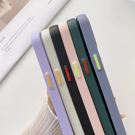カート収納 アイフォン14プロ/14プラス シンプル iPhone13mini/12/11カバー シリコン ソフト 立体ボタン[M2636]