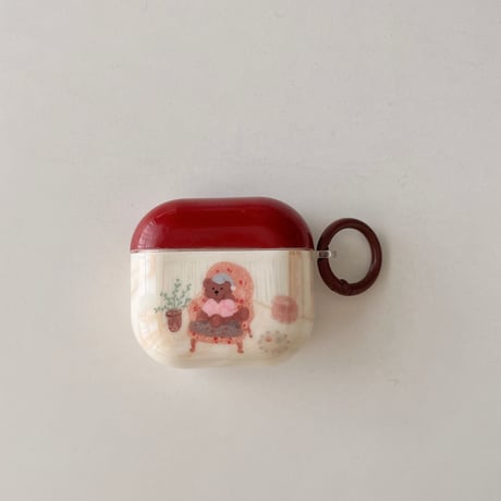 Bear Airpods 4ケース 熊キーホルダー Airpods3/2カバー Airpodspro2/pro リング めっちゃ可愛い[M5016]