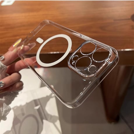 黄ばまない高透明 iPhone16Pro/16ProMaxケース  Magsafe 軽量薄型 iPhone15/14Pro/13promaxクリアケース  カメラ保護 ハード [M4694]