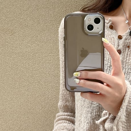 シルバーレンズ枠 iphone14/13proケース 高透明感 iphone13/12/11カバー 黄ばまない 立体ボタン 男女お揃い[M3098]