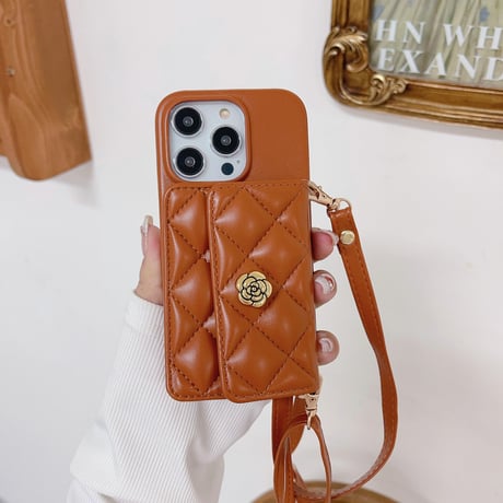 カード収納/小銭入れ iPhone15/15proケース レザー アイフォン13/12/11proケース ストラップ 高品質 有名人愛用[M3502]