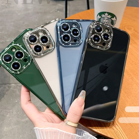 カメラ全面保護 iPhone14pro/14promaxケース キラキラおしゃれ iphone13/12カバー  滑り止め加工 黄ばまない[M2332]